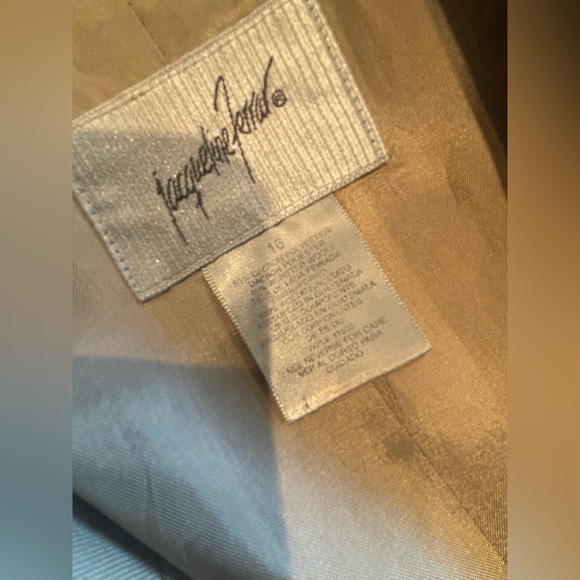 VINTAGE 90s Jacqueline Ferrar‎ Oversized Neutral Tan Women’s Blazer Misses Sz 16 - Picture 7 of 9